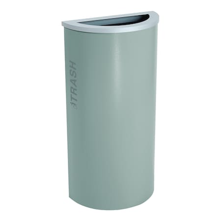 Ex-Cell Kaiser 8-Gal. Half-Round Trash Receptacle - Steel, Hammered Grey Pebble RC-KDHR-T BT-HMG